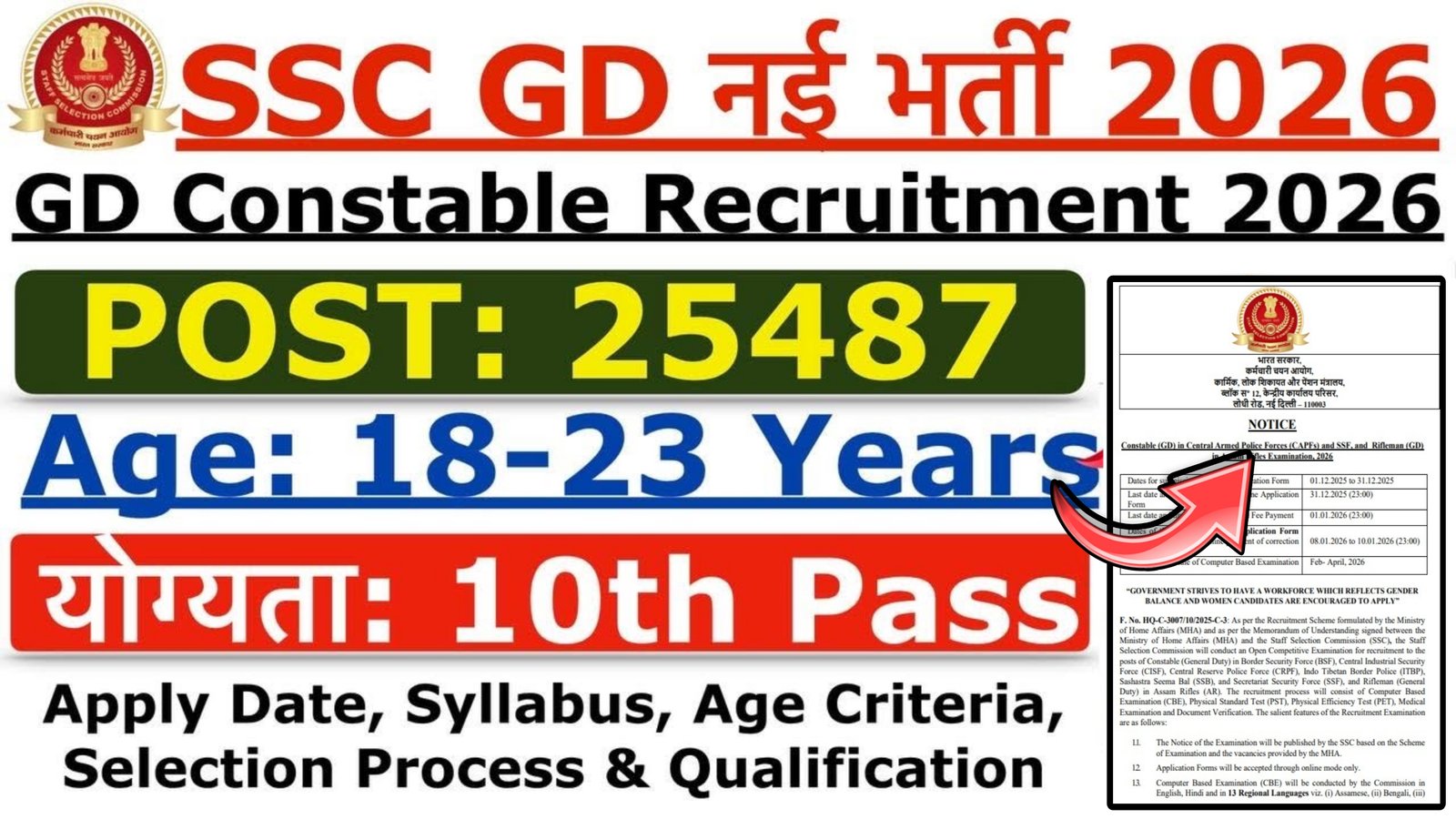 SSC GD Recruitment 2026