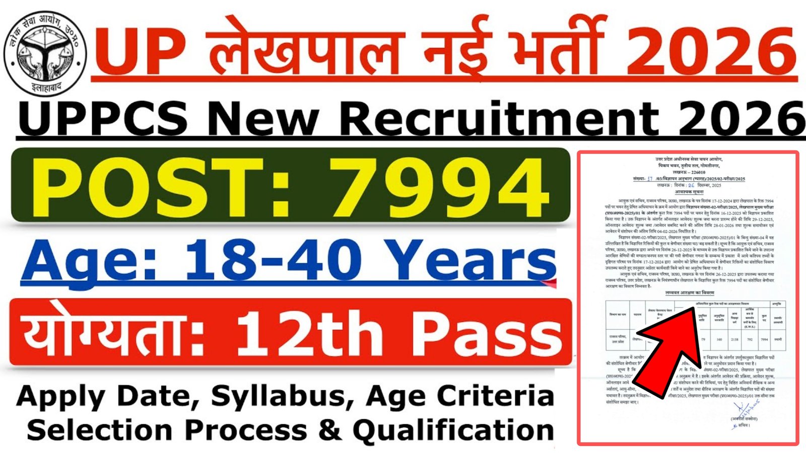 UPSSSC Lekhpal Recruitment 2026