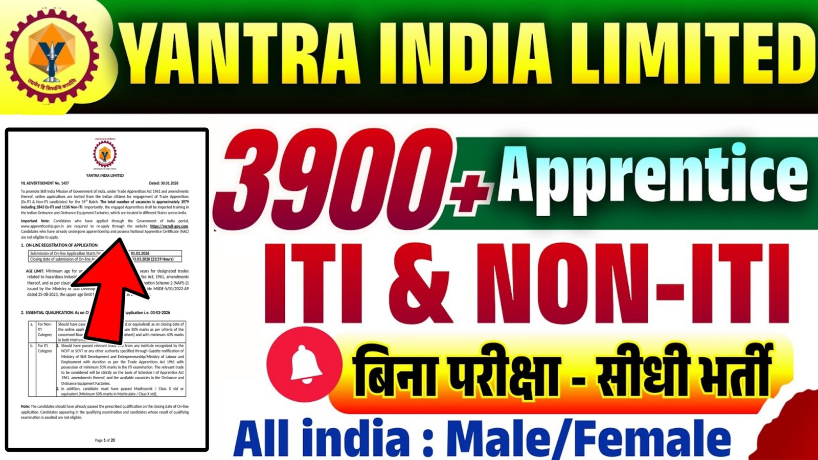 Yantra India Limited Recruitment 2026