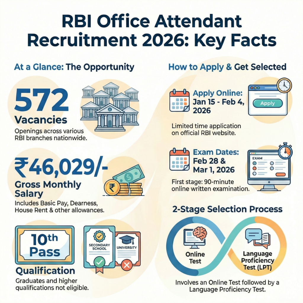 RBI Office Attendant Recruitment 2026