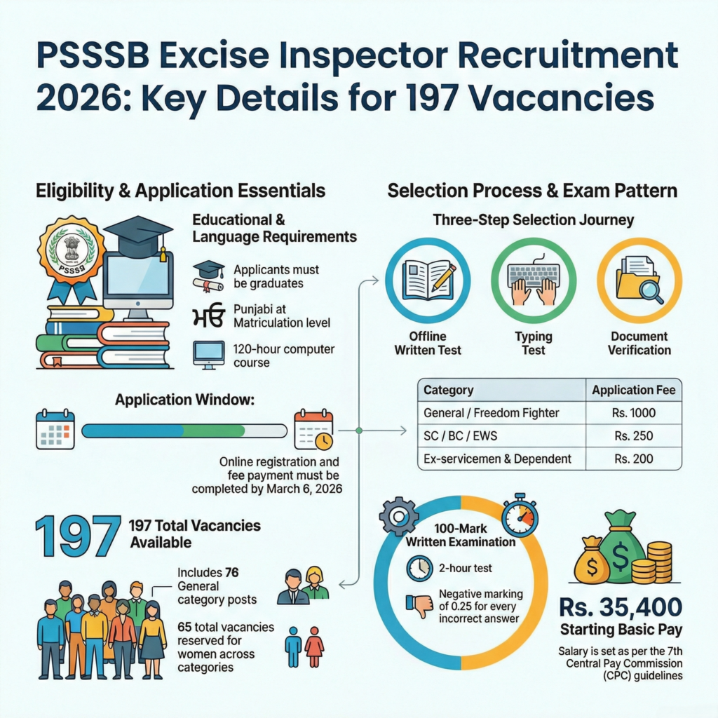 PSSSB Excise Inspector Recruitment 2026