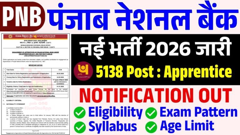 PNB Apprentice Recruitment 2026