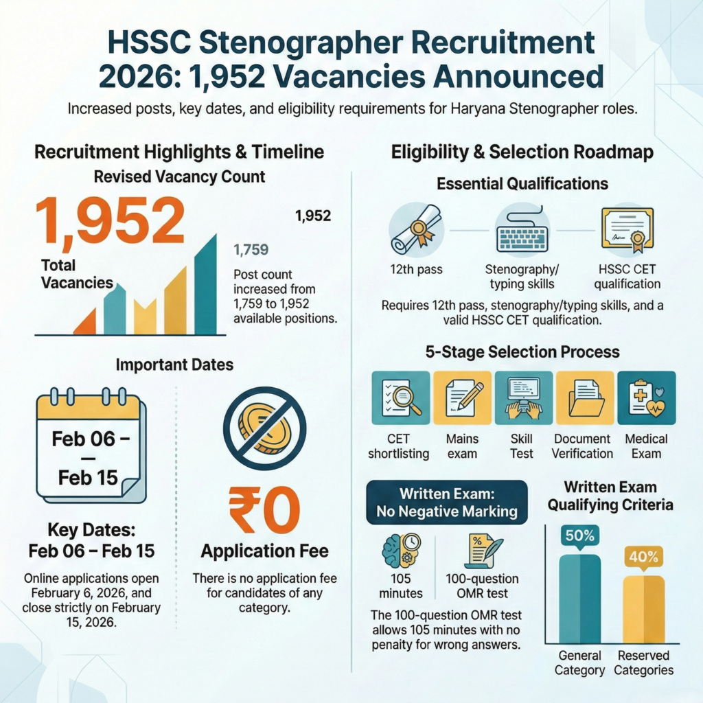 HSSC Stenographer Recruitment 2026