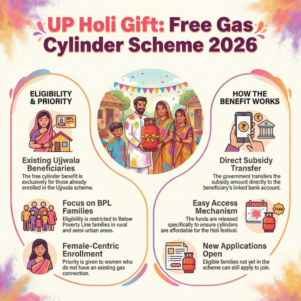 Free Cylinder on Holi By UP Government